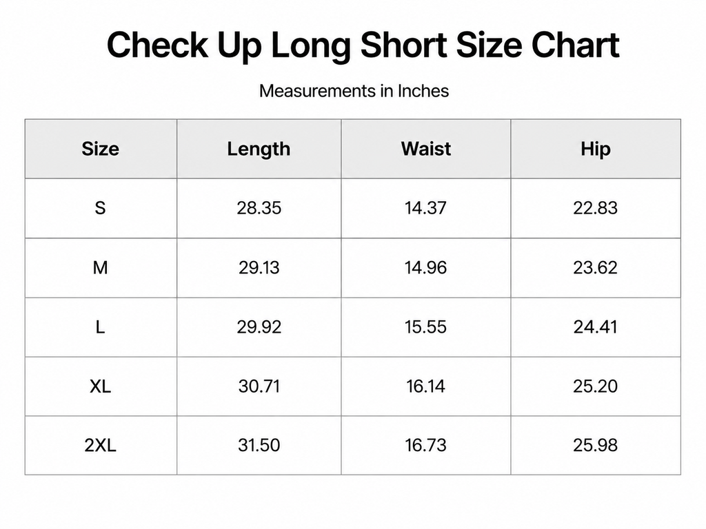 Check Up 3Quarter Long Shorts