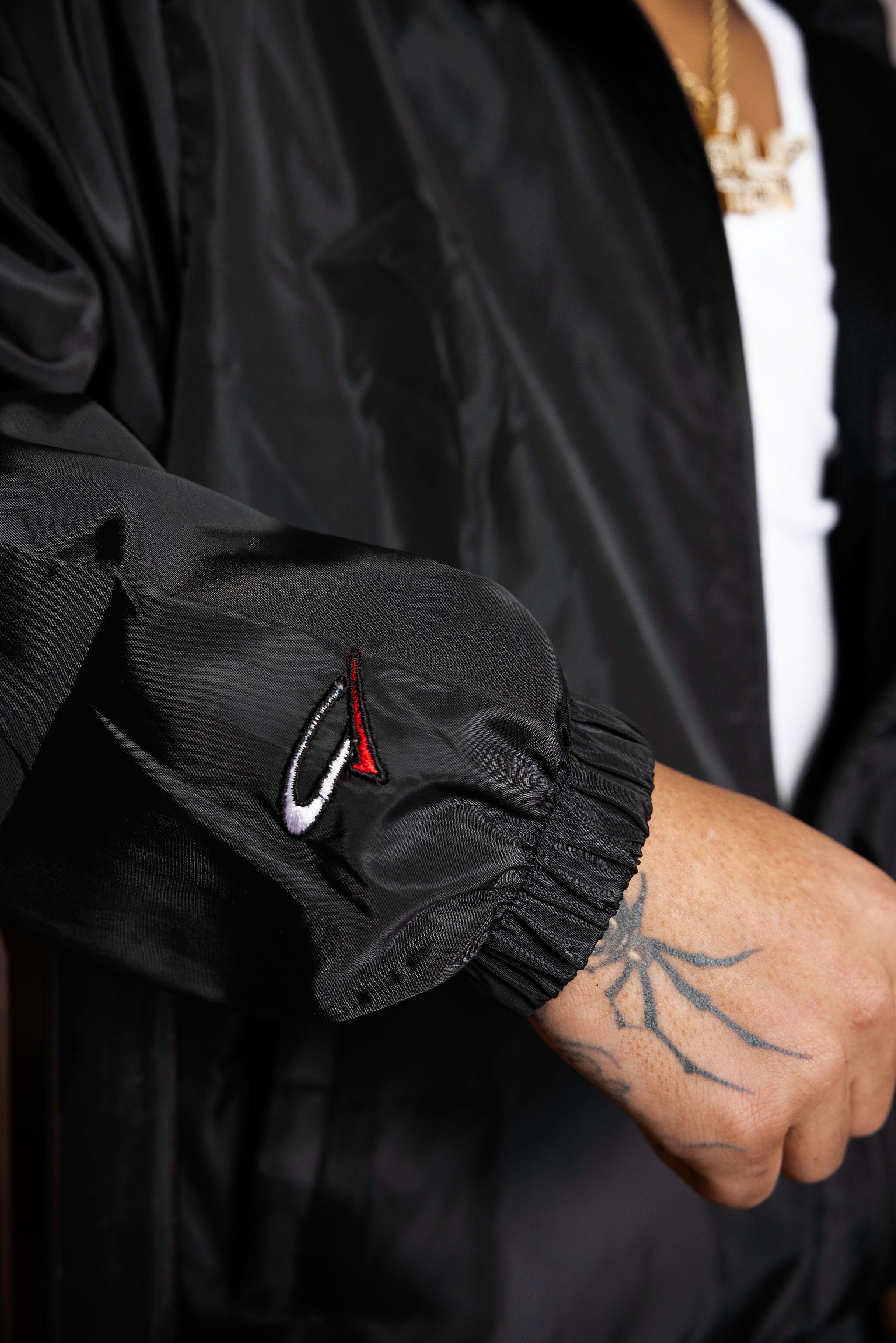 "Black Opp" Nylon Track Jacket
