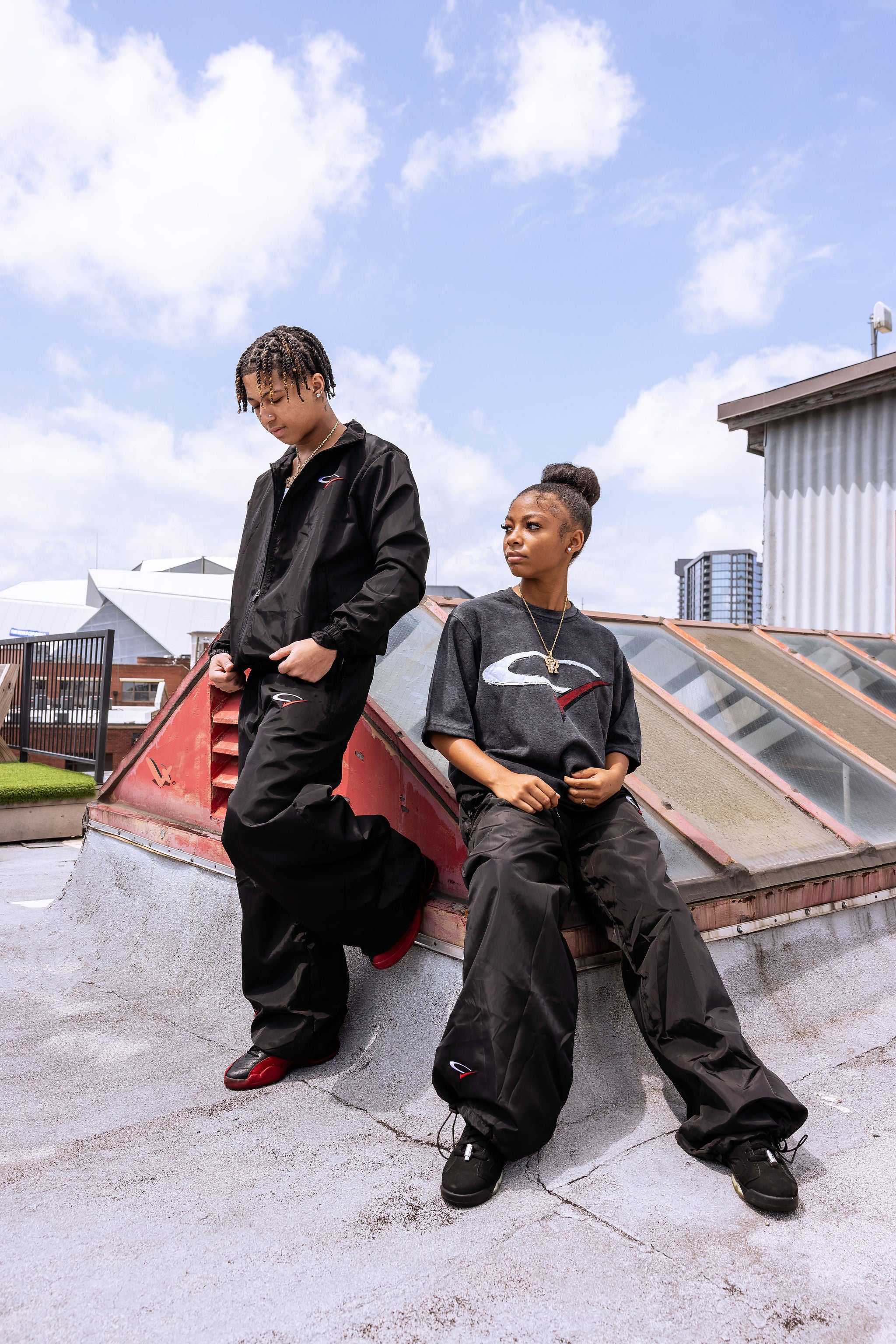 "Black Opp" Nylon Track Jacket