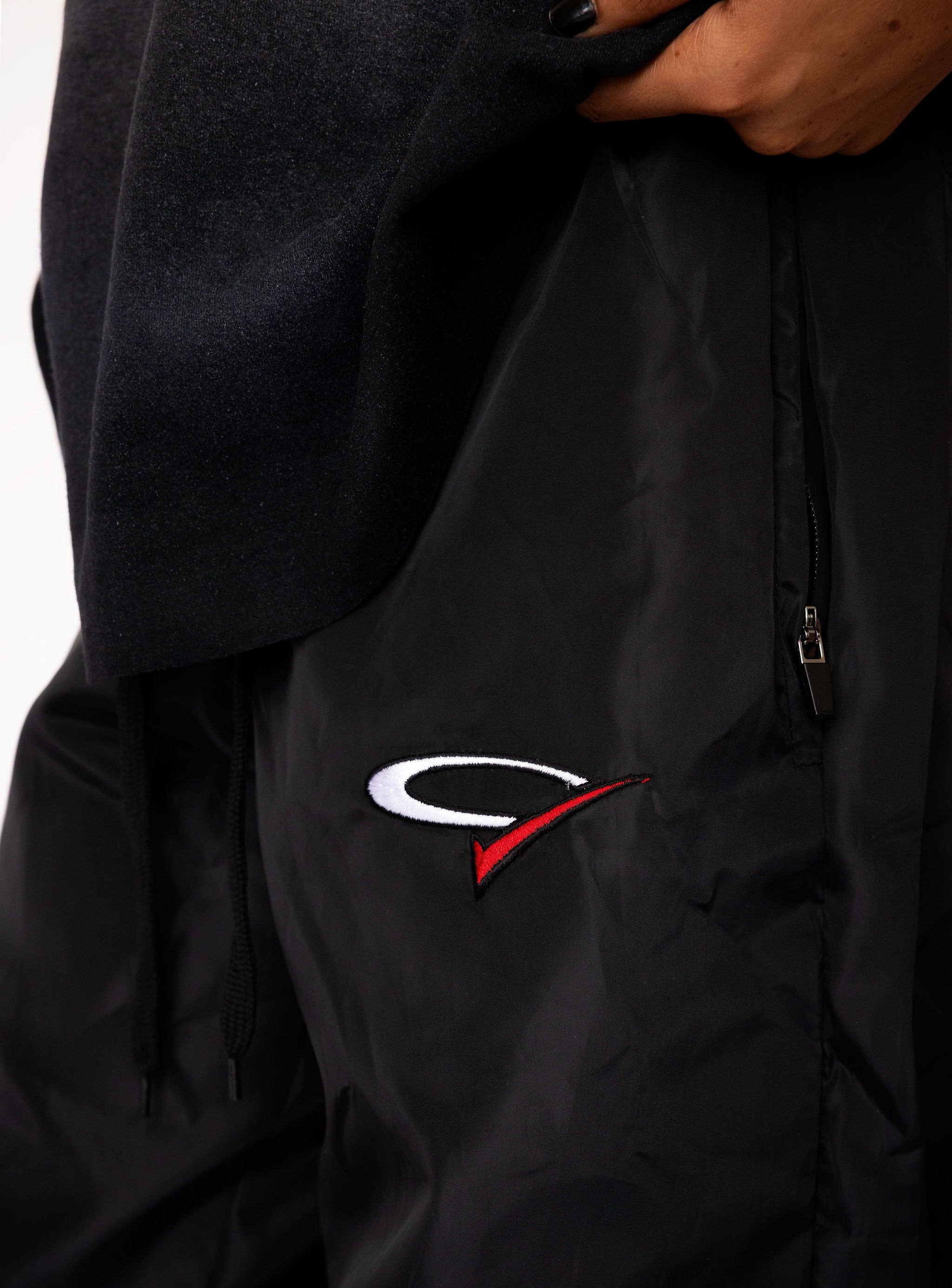 "Black Opp" Nylon Ultra Baggy Pants