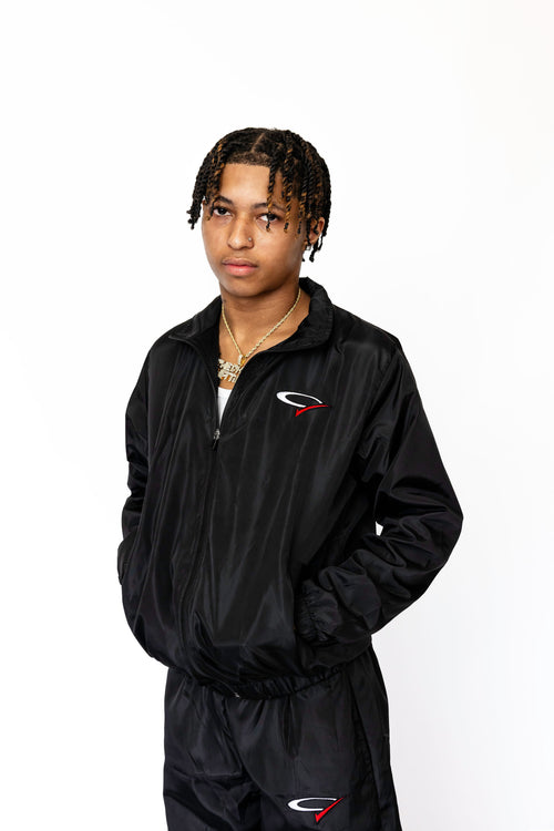 "Black Opp" Nylon Track Jacket